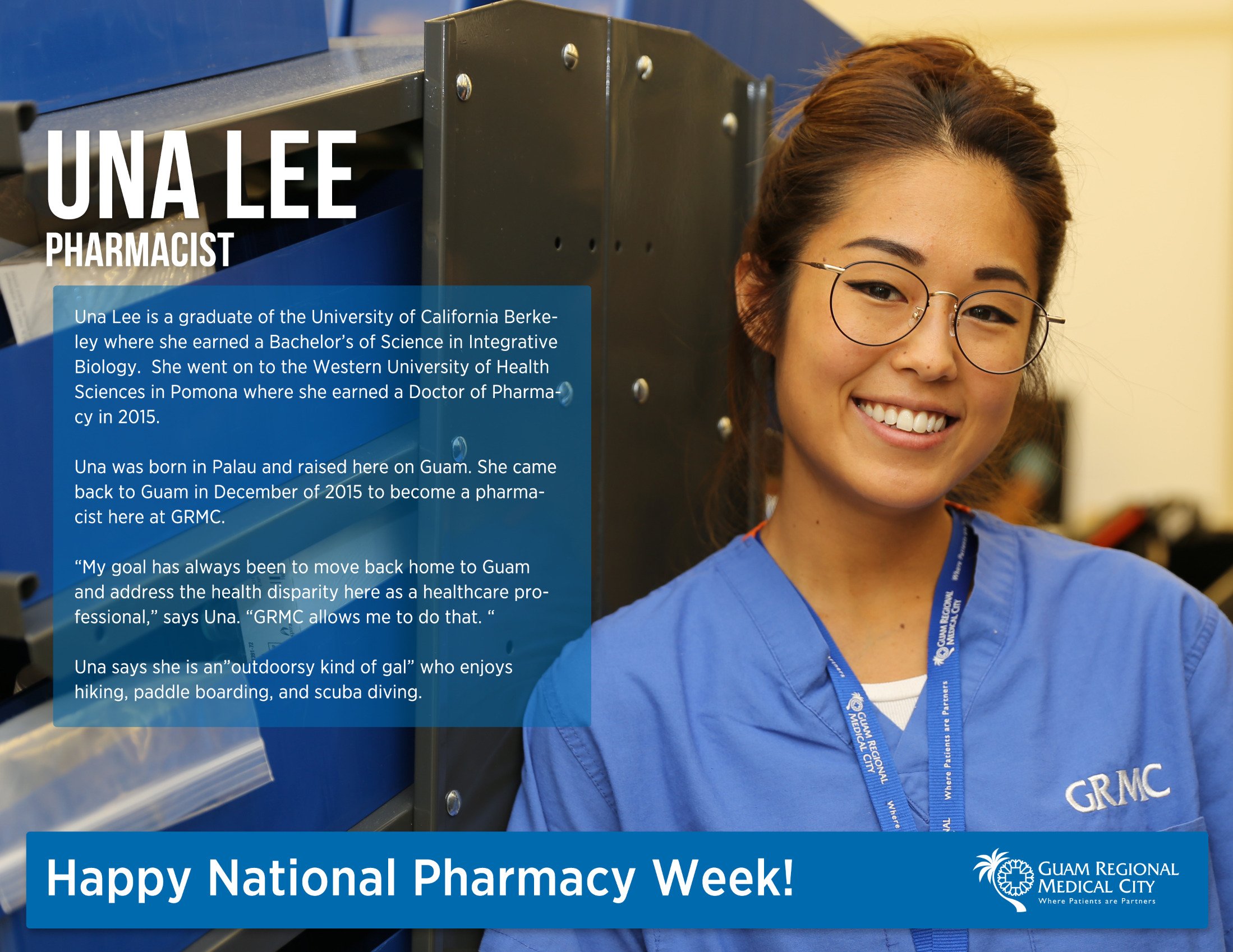 GRMC в Твиттере: «Celebrate National Pharmacy Week ! Una Lee - Pharmacist  #GRMCGuam /5obdmcWrew /VOTSrhtVPq» / Твиттер