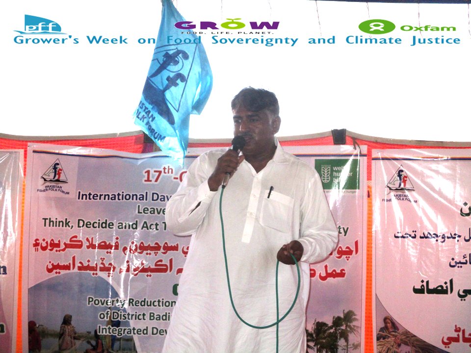 PFFinfo's tweet photo. Grower's Week on Food Sovereignty and Climate Justice, Community Awareness Gathering,  at Village Pir Alam Shah, District Badin. https://t.co/qFxMijDGa0