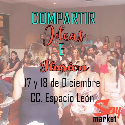 soymarket's tweet photo. Soy market es un espacio donde compartir ideas e ilusión. Apúntate ya
#soymarket #unmercadoconpersonalidadpropia #leonesp #comparteilusion https://t.co/Hjkzxl10X7
