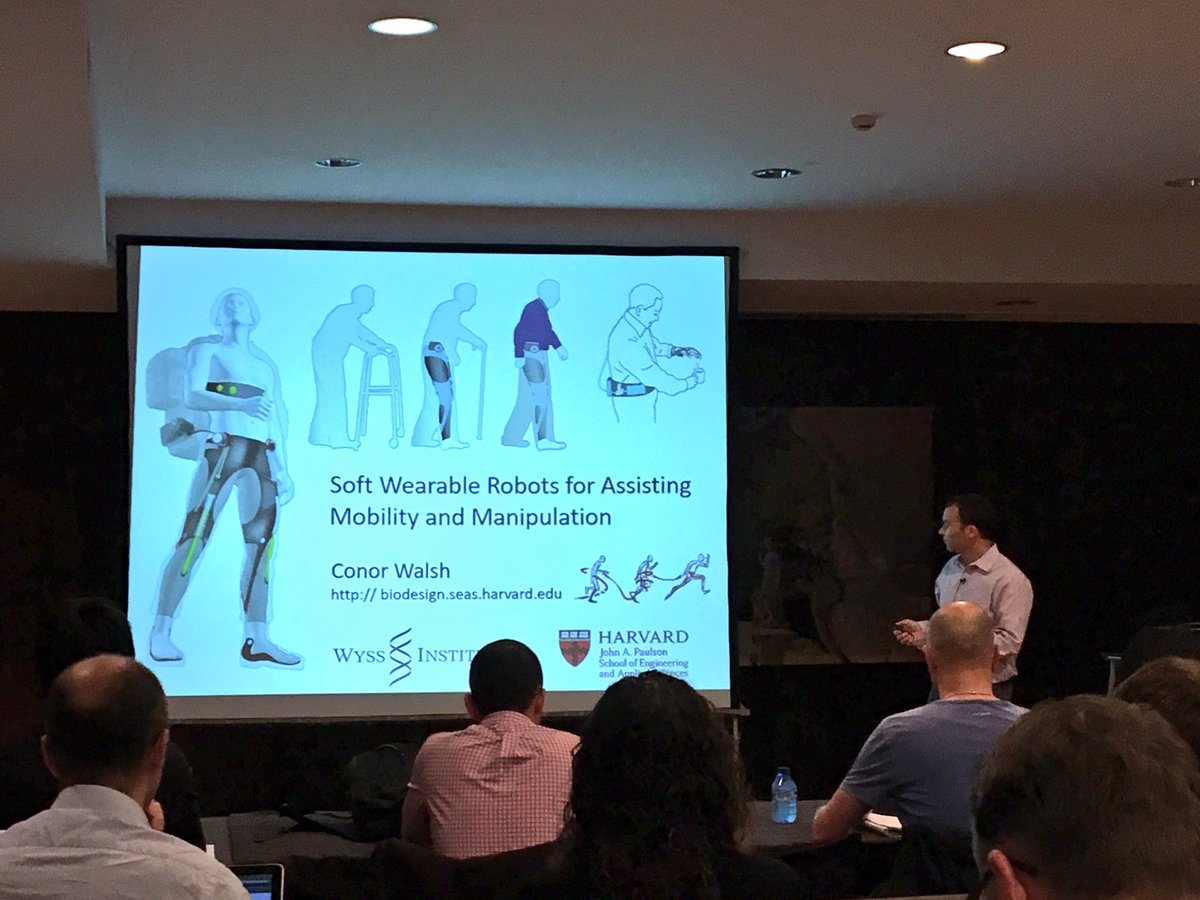 josepmariafont's tweet photo. Great talk of @walshharvard about soft wearable #robots at #WeRob2016. A futuristic and inspiring view of assistive robotics. https://t.co/deFVLyB1LL