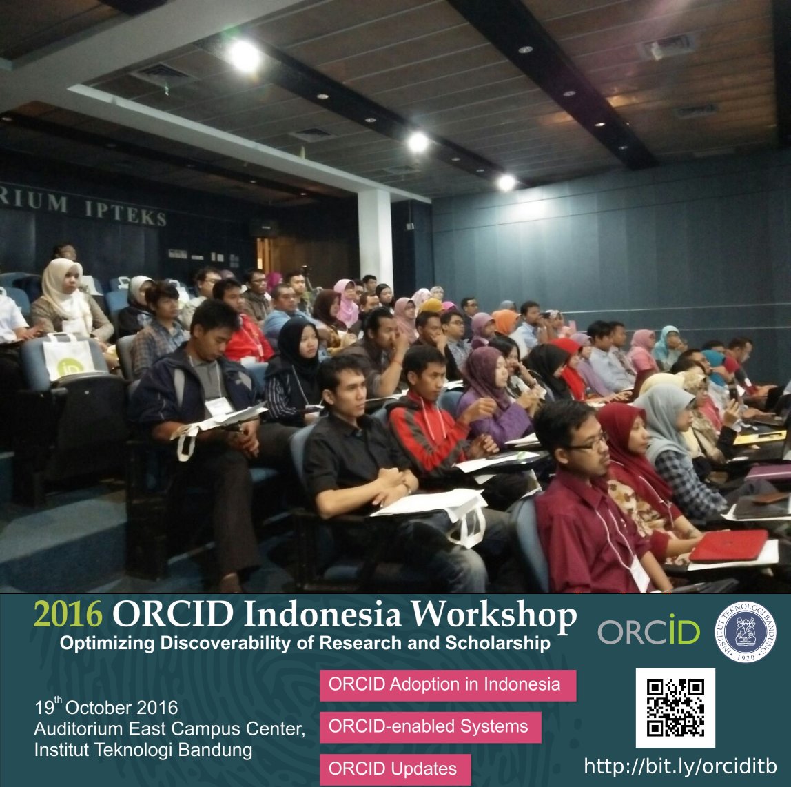 ITBpress's tweet photo. Peserta 2016 @ORCID_Org Indonesia Workshop at #ORCIDITB2016 https://t.co/0rDbwVPnM4 https://t.co/wjV9jZ8EZ3