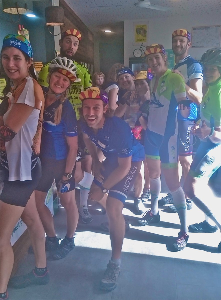 Backroads - the guiding company. Happy campers at Sa Ruta Verda #backroads #sarutaverda #caimari #mallorca #cyclingguides #tshirt