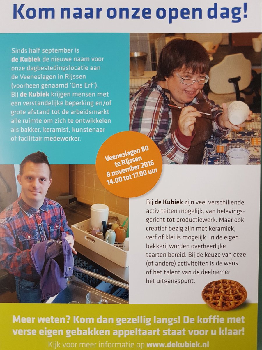 dekubiek's tweet photo. Kom allemaal kijken op onze opendag op 8 november. Van 14.00 tot 17.00 Appeltaart en de koffie staat voor u klaar! https://t.co/gWshWcscfD