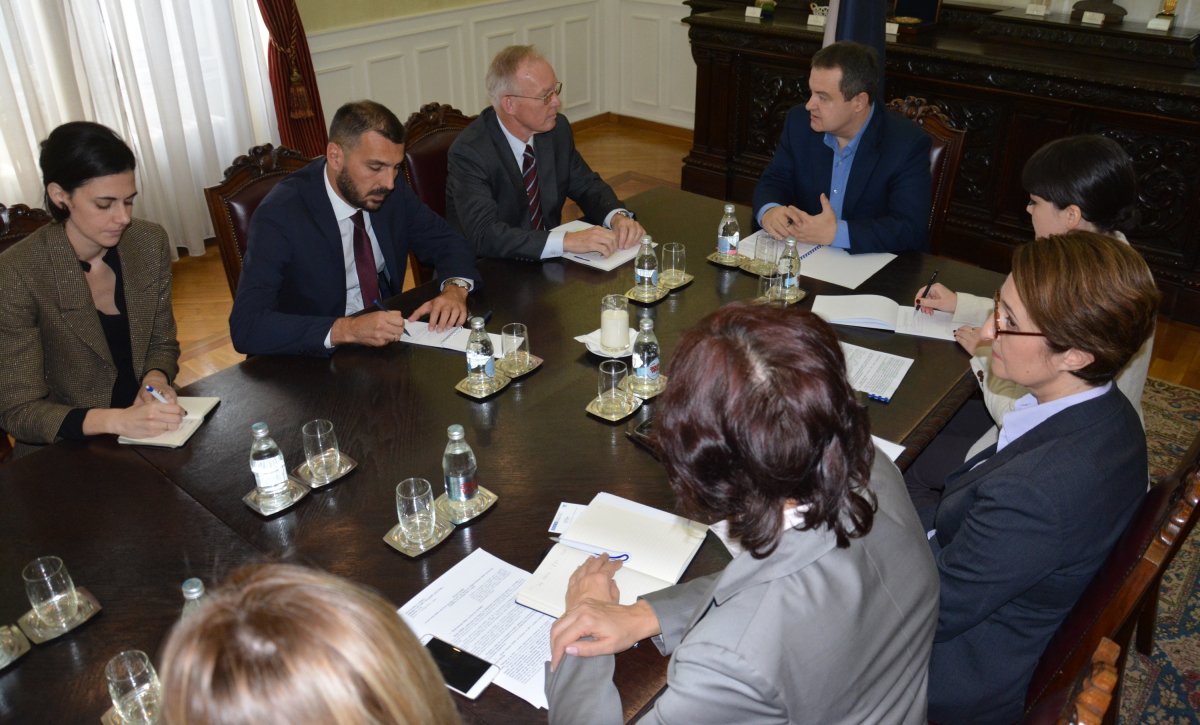 OSCEKosovo's tweet photo. Statement by Serbian Foreign Affairs Minister Ivica Dacic after meeting @OSCEKosovo Head, Ambassador Jan Braathu https://t.co/iMeN7mfY37 https://t.co/P4lfUvwKgO