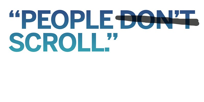 estrblankenship's tweet photo. Still believe the #UX myth that people don't scroll? Don't make that #designmistake – https://t.co/qltDTzoDr2 https://t.co/8spfq74GB2