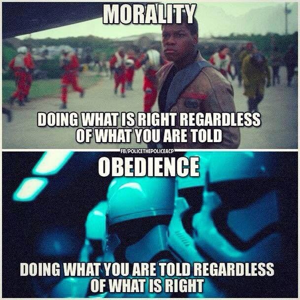 kanesome's tweet photo. morality vs obedience https://t.co/xf4w0N2ypX