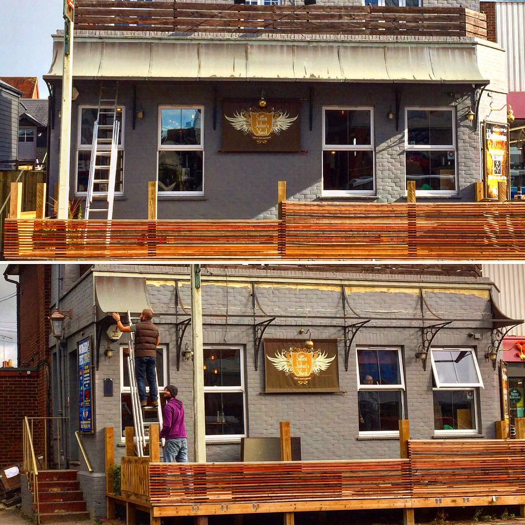 SaintJohnsYard's tweet photo. What are Ish and Sam up to? Stay tuned to find out! #TunbridgeWells #NewFor2016 https://t.co/dRWZsloONx