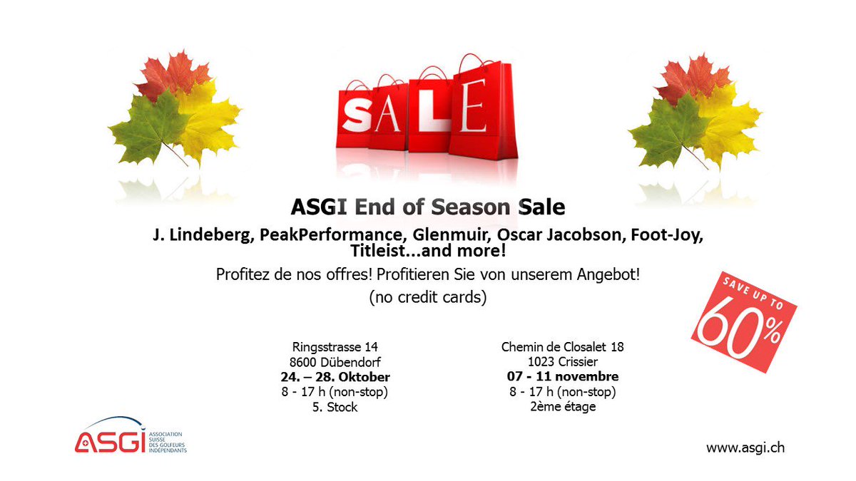 ASGI_golf's tweet photo. ASGI End of Season Sale 2016 - Profitieren Sie von tollen Angeboten! https://t.co/hBTapsgaP8