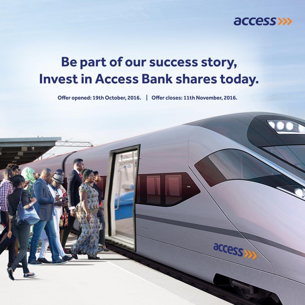 Join the train! Access Bank is offering 26,000,000 ordinary shares for subscription at GHs4 per share with a minimum purchase of 100 shares