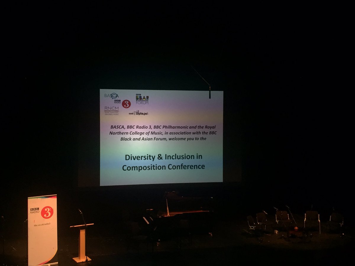 JohnsRebecca's tweet photo. #DiversityInComposition conference about to begin at @RNCMvoice @BASCA_uk @BBCRadio3 @BBCPhilharmonic https://t.co/CqN97XDImx