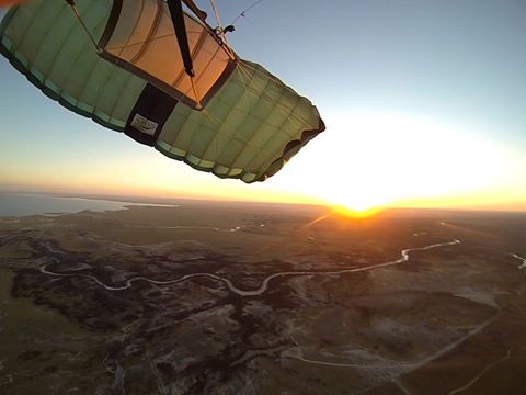 OUR SHORTLISTED SHOT FOR ALTERNATIVE EXPERIENCES IN #BOTSWANA

#LostInBots on a skydive over the #Makgadikgadi. 

Image by Alex Eigner