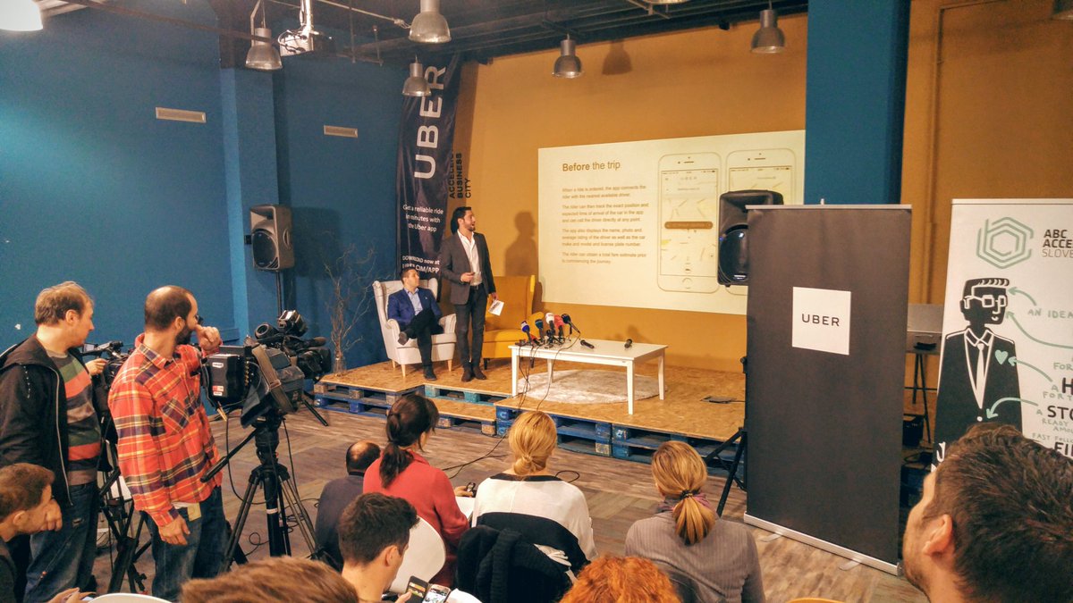 hub_abc's tweet image. CEE GM @rkhazzam &amp;amp; @Uber at @hub_abc in Ljubljana, #Slovenia on what Uber is and does #Pressconference #uber
