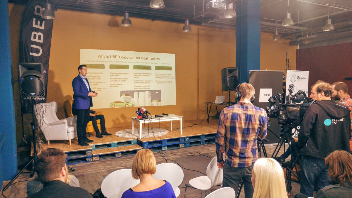 hub_abc's tweet image. GM @Uber_Croatia Davor Tremac on why @Uber is important for #local #markets at @hub_abc #Pressconference