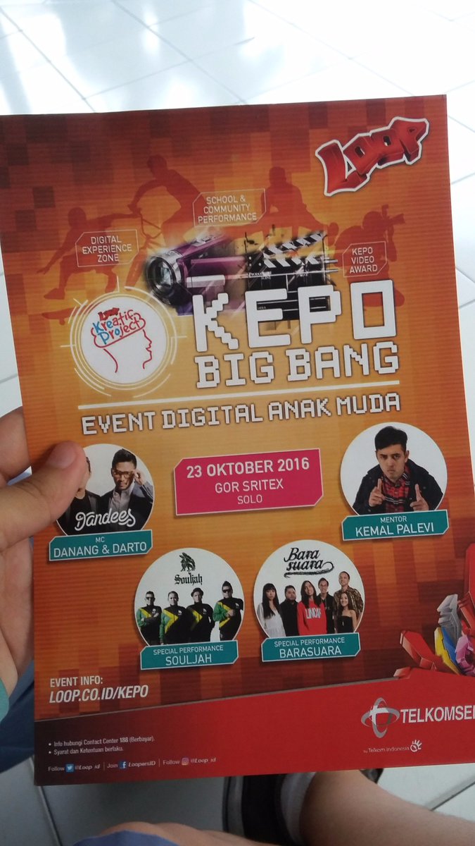 aak_aldarida's tweet photo. Loopers Solo datang yuk ke acara ini! Kyanya bakalan seru banget nih! #loopkeposolo2016 #loopkepo2016 #loopcorner3 @loop_slo https://t.co/vgnfJC8tVG
