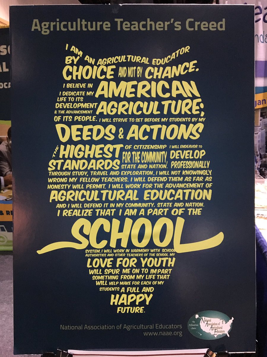 Came get your poster of the Ag Teacher's creed at the NAAE booth in the Expo at #TransformFFA! #agedu