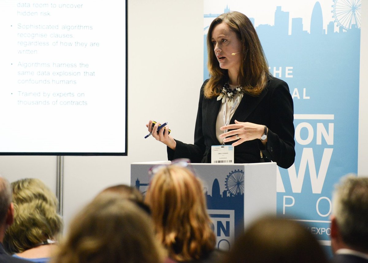 LuminanceTech's tweet photo. Lovely snap of @emilyfoges speaking at #LLE2016 last week (via @netlawmedia) https://t.co/u3JxMgHE0W
