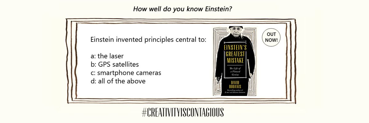 DavidBodanis's tweet image. Ok, Einstein fans - how well do you know him?  Answer at 9am PST or read EINSTEIN&apos;S GREATEST MISTAKE, out now. #EinsteinQuiz #Einstein