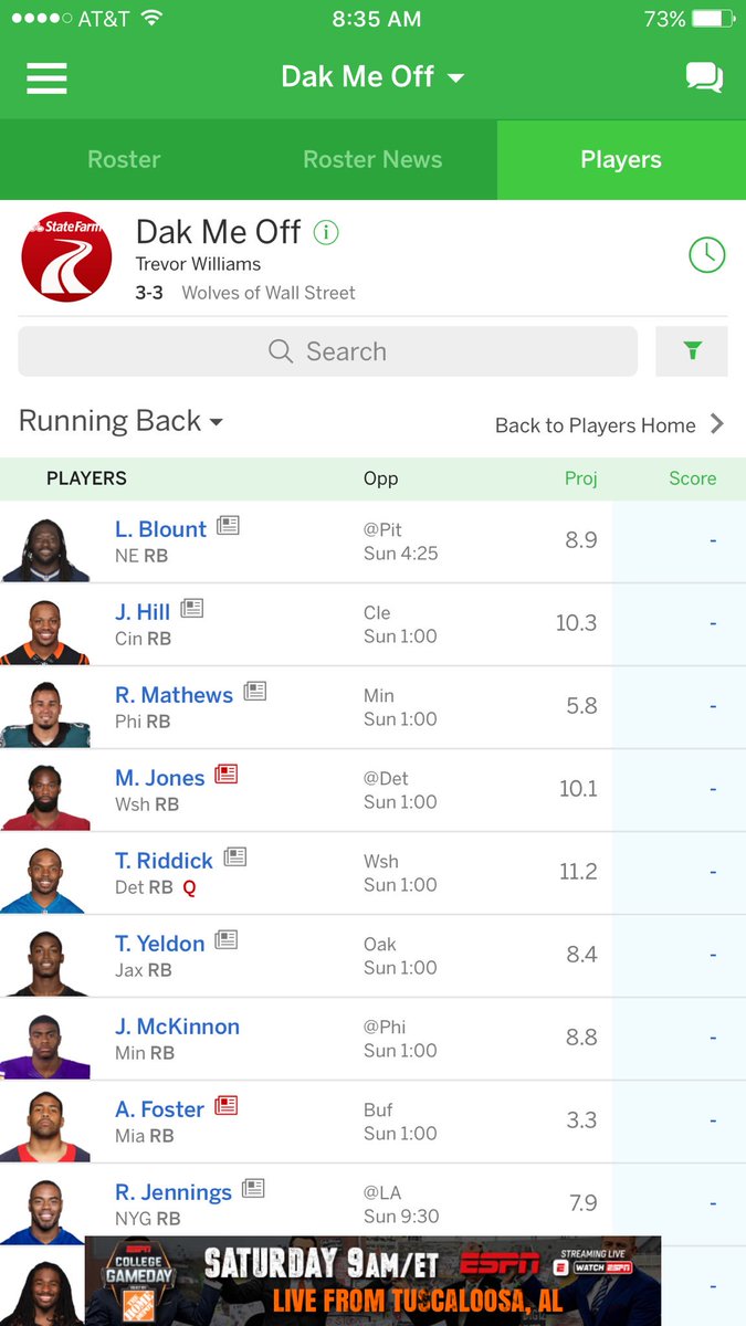 Need a rb this week, got these options available who would you pick up? <a href="/AlZeidenfeld/">Al Smizzle</a> <a href="/adamlevitan/">Adam Levitan</a> @CSURAM88