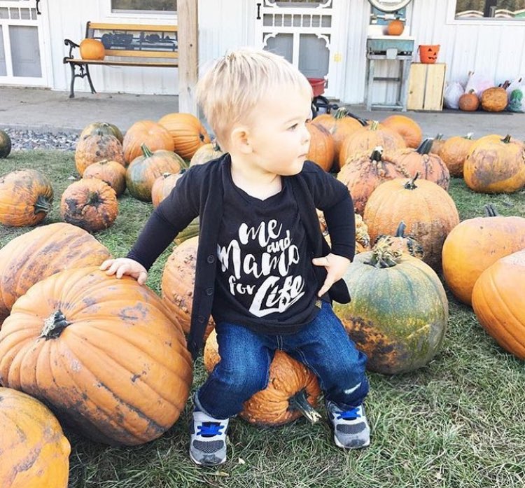 You know it's fall when your little pumpkin is surrounded by pumpkins! 🍂🍁