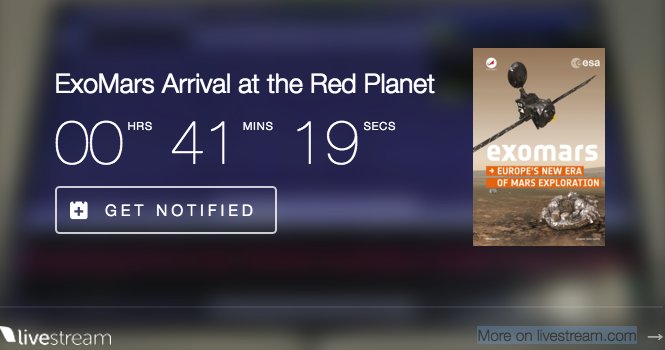 AstroGardenRM3's tweet photo. E' iniziato il countdown! Da 175 milioni di km di distanza, tifiamo tutti per te, #Schiaparelli! :D
https://t.co/oLv79xWVK6
#ExoMars https://t.co/ATkZgbmh4V