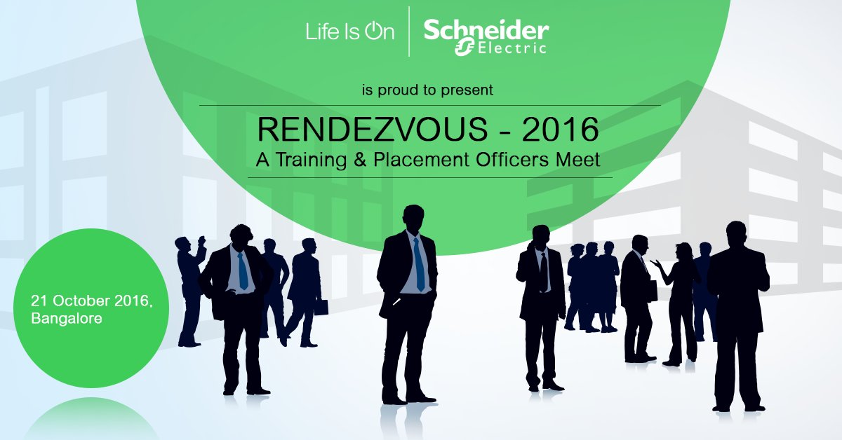 SchneiderIndia's tweet photo. Honing India's next-gen talent- #Rendezvous2016 is our exclusive event for colleges' Training & Placement Officers. #InnovationAtEveryLevel https://t.co/GMGhEwCZjx