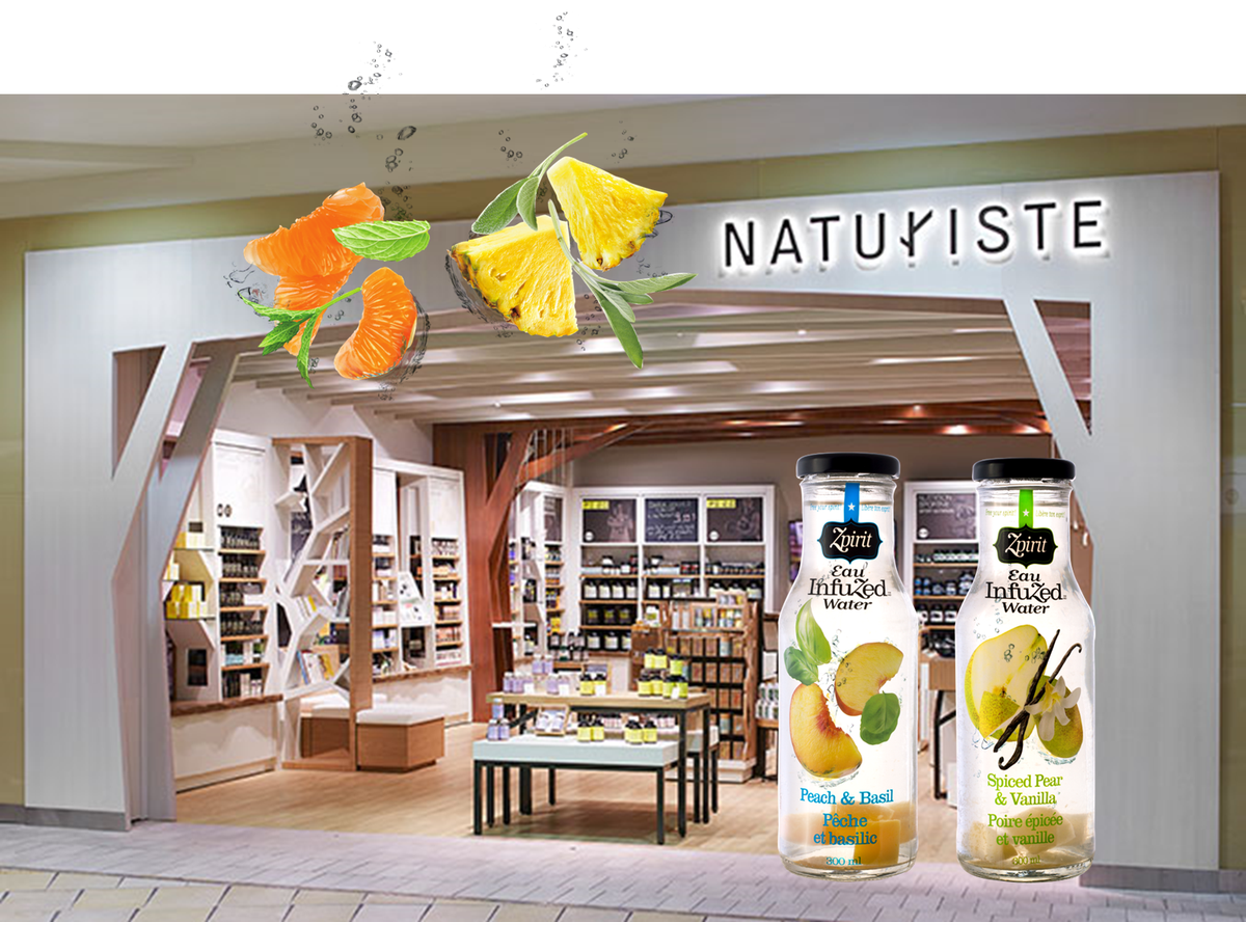 ZpiritWater's tweet photo. Get your Zpirit #InfusedWater now at @NaturisteCA! 3 locations now with more to come soon!! Place Bourassa &amp; Place Versailles in Montreal :) https://t.co/7Cc17UlKTG