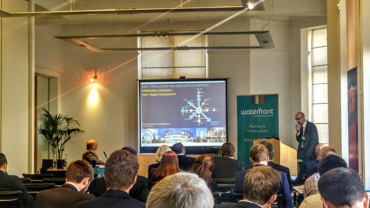 LeahADavies's tweet photo. Andrew Pritchard from East Midlands Councils giving us an overview of the strategy for #HS2 at #TransDevMid @thewaterfrontuk https://t.co/cnAXby8CHH