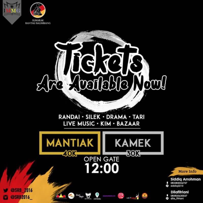 srb2017_'s tweet photo. Tickets SRB 2016 available ! Yuk di uber tiketnya
Twitter : @srb_2016
#SRB2016
#SRB_aaaPaten
#aaaPaten https://t.co/tpdBivgrOf