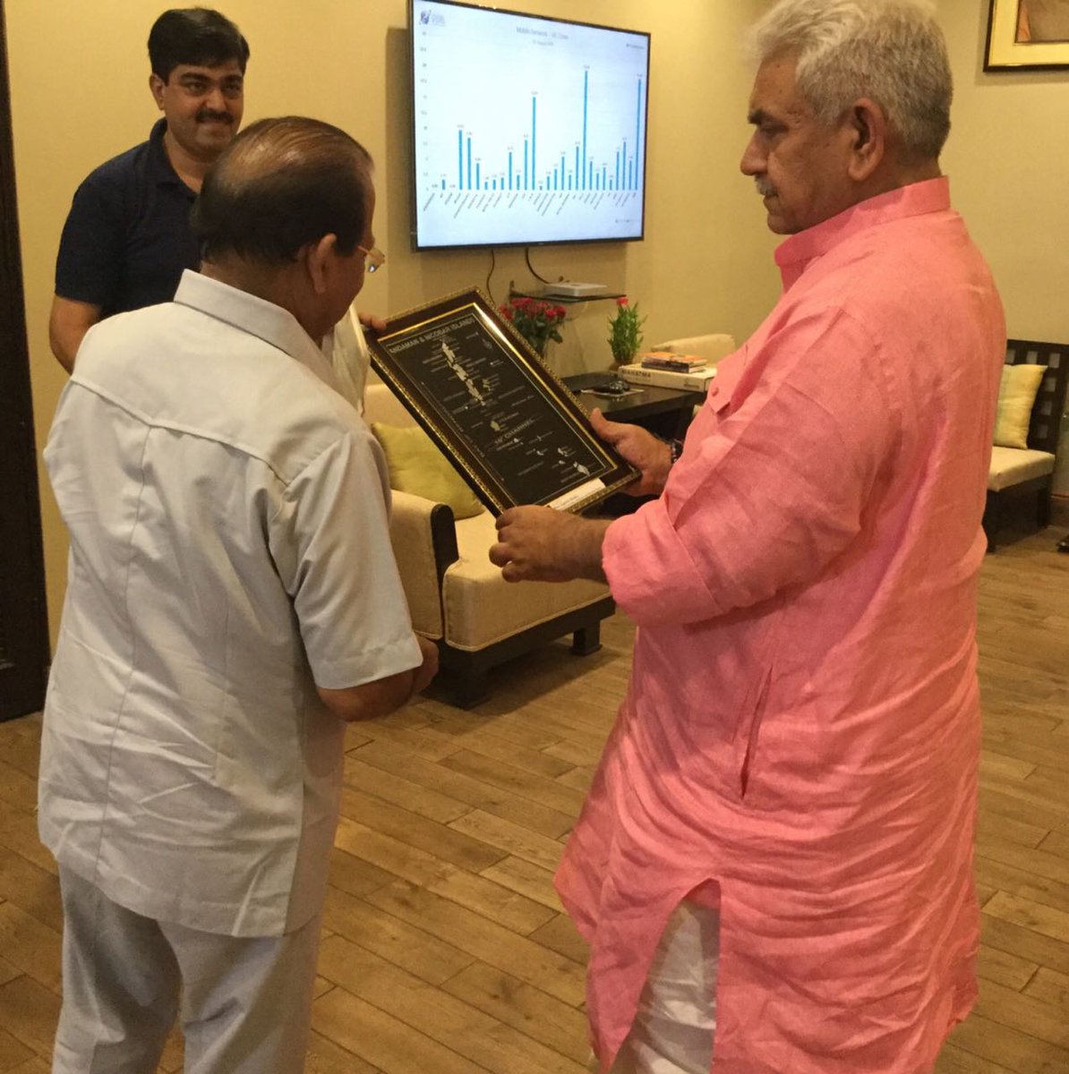 DoT_India's tweet image. Hon&apos;ble MoC @manojsinhabjp,met today Prof Jagdish Mukhi,L.G.,A&amp;amp;N Islands regarding Submarine OFC Project in the islands.#Telecomconnectivity