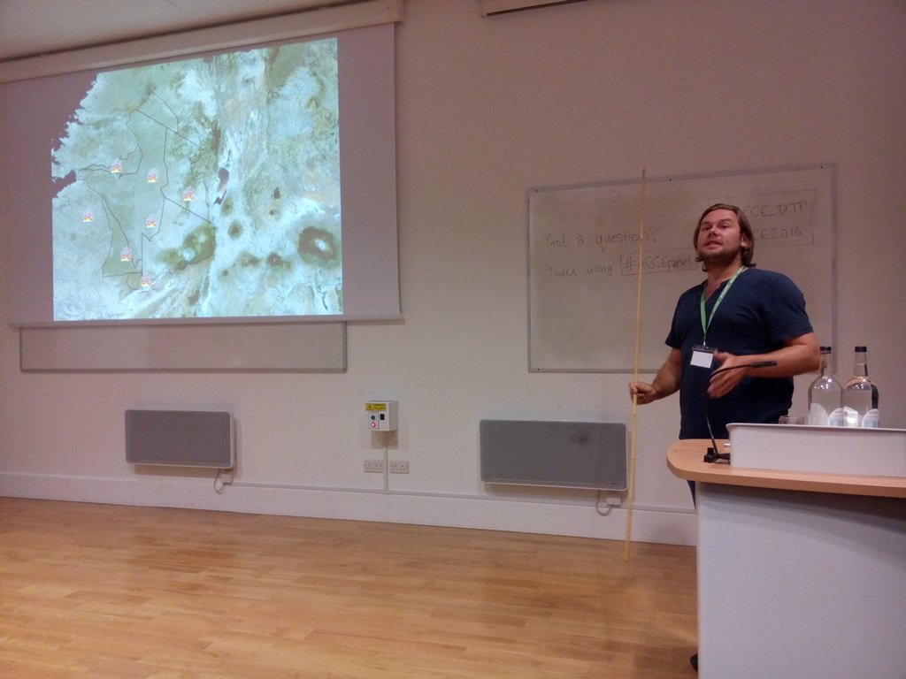 ACCE_DTP's tweet photo. Fire on the Serengeti!! Not always a bad thing according to James Probert @SerengetiFire #ACCE2016 #phdchat #firesafety @LivUni https://t.co/1jlZa3ixbZ