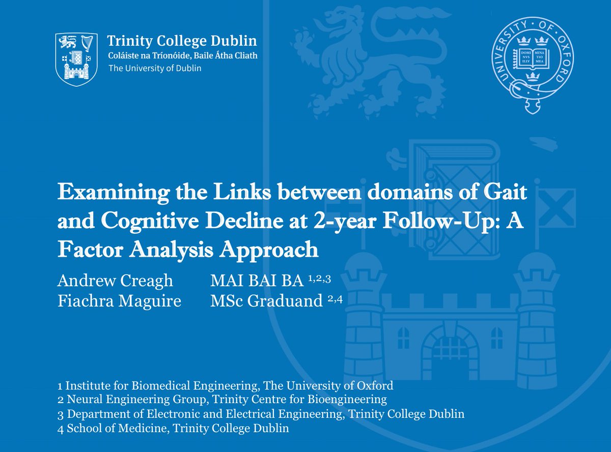 fiachrama's tweet photo. Presenting work from @creagha this morning on factor analysis approaches to interpreting gait performance and association w/ cognitive ⬇️ https://t.co/HqS4M346dx