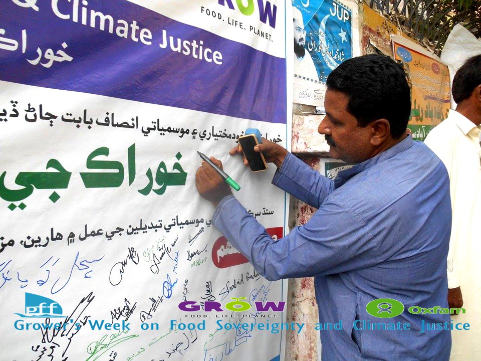 PFFinfo's tweet photo. Grower's Week on Food Sovereignty &amp; Climate Justice,  Signatures Campaign, held at Opposite Press Club Hyderabad. https://t.co/oFLsLEe2f6