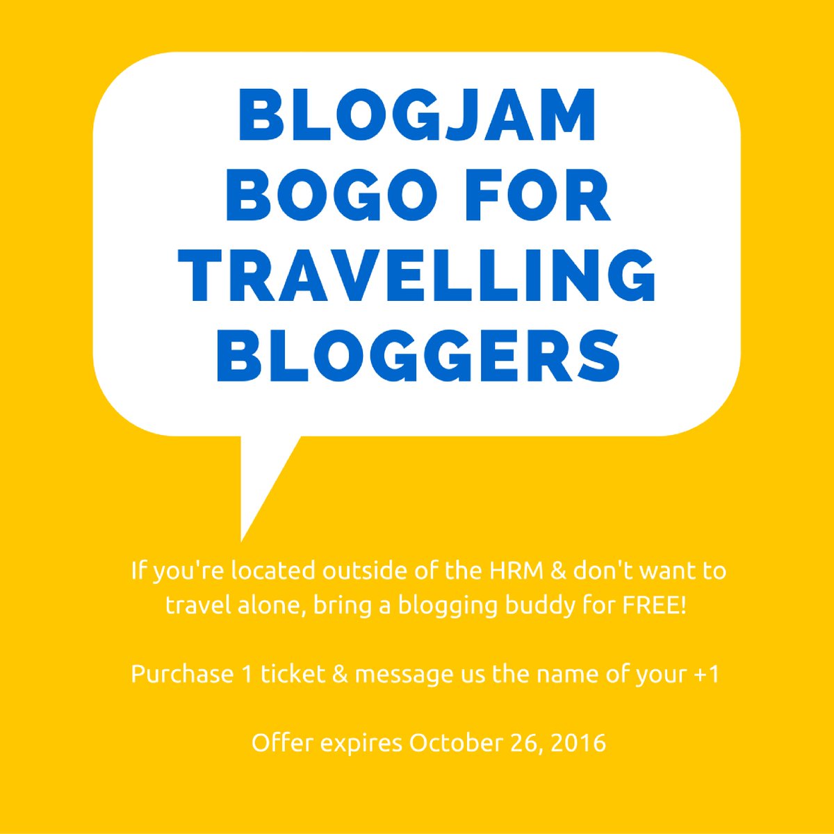 Swell_Atlantic's tweet photo. Live outside the city and want to come to #Blogjam2016 but don't want to come alone? Bring a friend for FREE! https://t.co/buBsmjYPDv