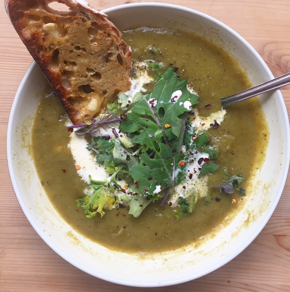 Autumnal Kale &amp; Leek Soup for the soul using my Grandmother's faultless recipe with seasonal leeks, red kale, warming chilli &amp; bukowski