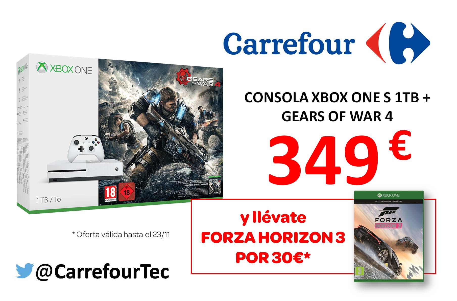 hostilidad Conveniente Realizable Carrefour Gaming on Twitter: "Pack consola XBOX ONE S 1Tb + Gears of War 4 por 349 euros. Y llévate Forza Horizon 3 por 30 euros más https://t.co/9qXUniA6WK @Xbox_Spain https://t.co/1u9aEg8GLn" / Twitter hostilidad Conveniente Realizable Carrefour Gaming on Twitter: "Pack consola XBOX ONE S 1Tb + Gears of War 4 por 349 euros. Y llévate Forza Horizon 3 por 30 euros más https://t.co/9qXUniA6WK @Xbox_Spain https://t.co/1u9aEg8GLn" / Twitter