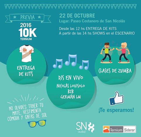 germanlm's tweet photo. Este SÁBADO #Previa10kTernium 
#Entregadekits
#ClasesdeZumba
#DjsEnvivo 

#PaseoCostanero #SanNicolás https://t.co/q2nOGL7Wu4