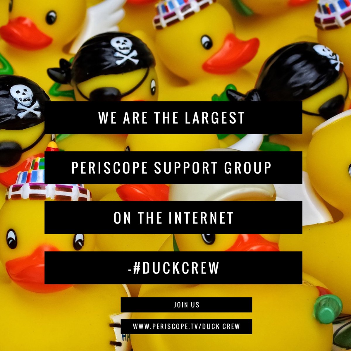 CrewDuck's tweet photo. Yes, we are still Quacking and building largest #Periscope #Support #group on the #internet. #DUCKCREW has a new look. https://t.co/UW8OAEQwsL