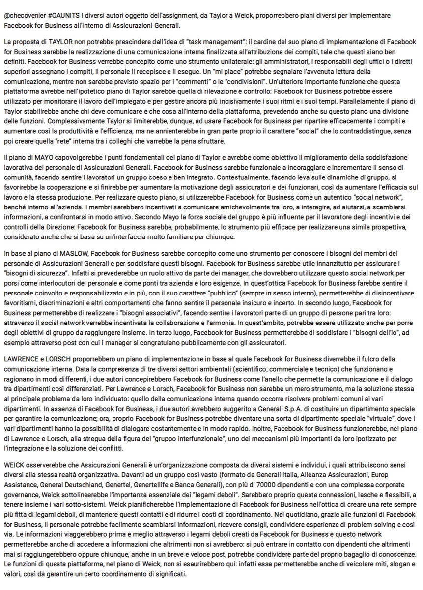 AstridTecchio's tweet photo. @checovenier #OAUNITS I diversi autori oggetto dell’assignment, da Taylor a Weick, proporrebbero piani diversi per.. https://t.co/MEjpdaSf3K