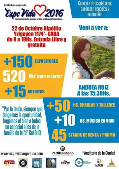 Gente estaré en la Expo Vida dando una charla sobre la relación entre padres e hijos, junto a mi hijo Thomas, los esperamos!