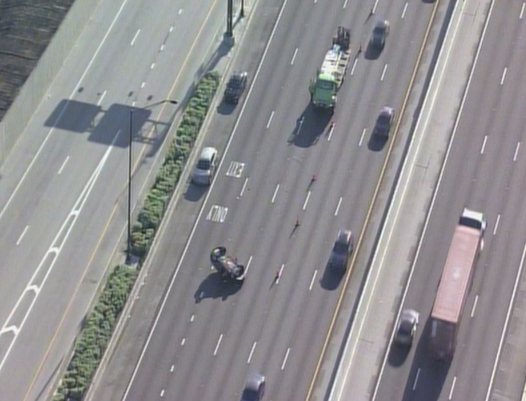 Rollover crash on I-595 WB before University Dr #traffic https://t.co/P4gqs53wdh