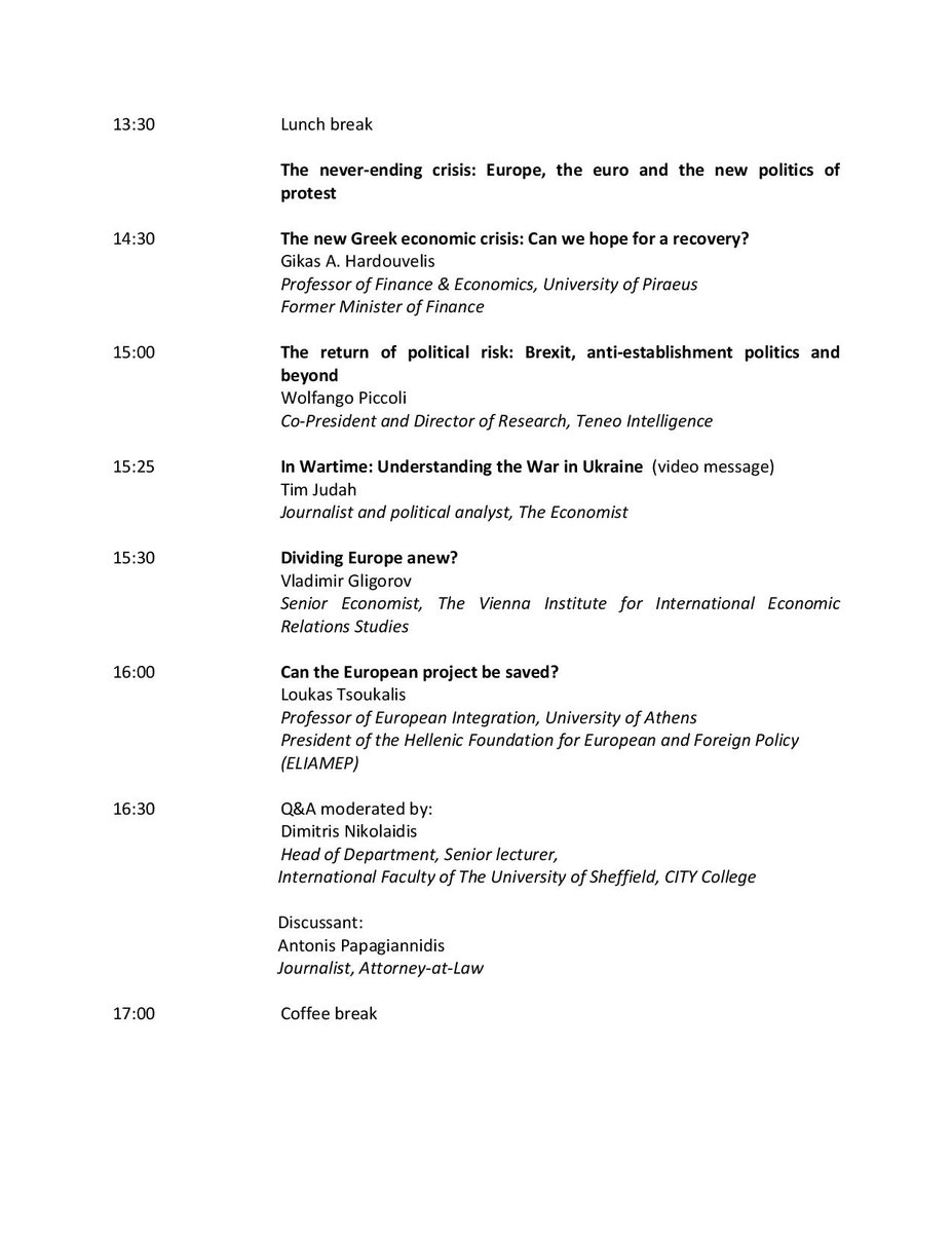 NavarinoNetwork's tweet photo. Shaping up to be a great program!
5th Thessaloniki International Symposium in World Affairs
October 22, 2016 (Olympion, Thessaloniki) https://t.co/Ov8QTFDAGx