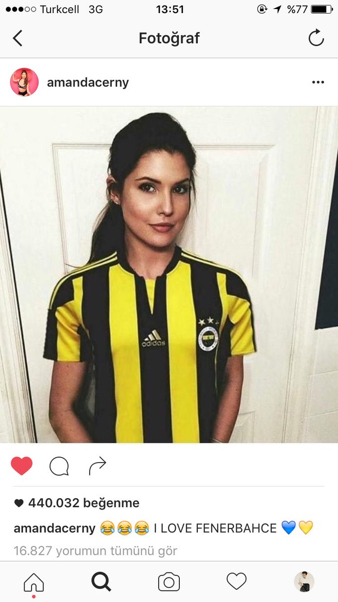 ThePopuleria's tweet photo. Amanda Cerny'i Fenerbahçeli yaptım . Sanırım tüm Fenerbahçelilerden bi tebrik mesajını hak ediyorum 😄 https://t.co/WC9RS38peY