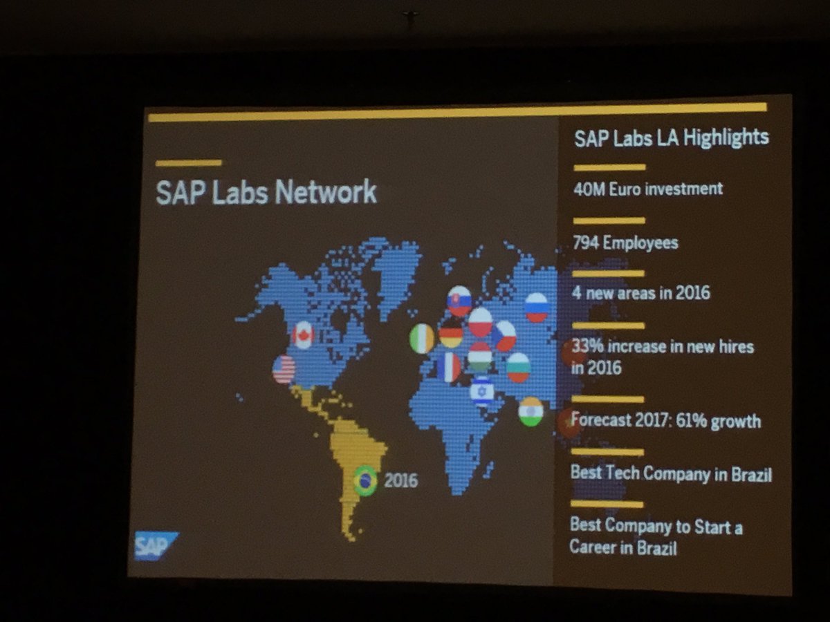 serguei1985's tweet photo. El laboratorio latinoamericano de @SAP está en Brasil y es considerado el mejor lugar para iniciar una carrera en dicho país. #RunLiveTour https://t.co/t3Hj8MkeCc