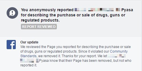 AnonOpsIN's tweet photo. we reported a facebook page for describing the purchase or sale of drugs, guns or regulated products and got it removed  #Anonymous #opVHP https://t.co/E14NvsfeJj