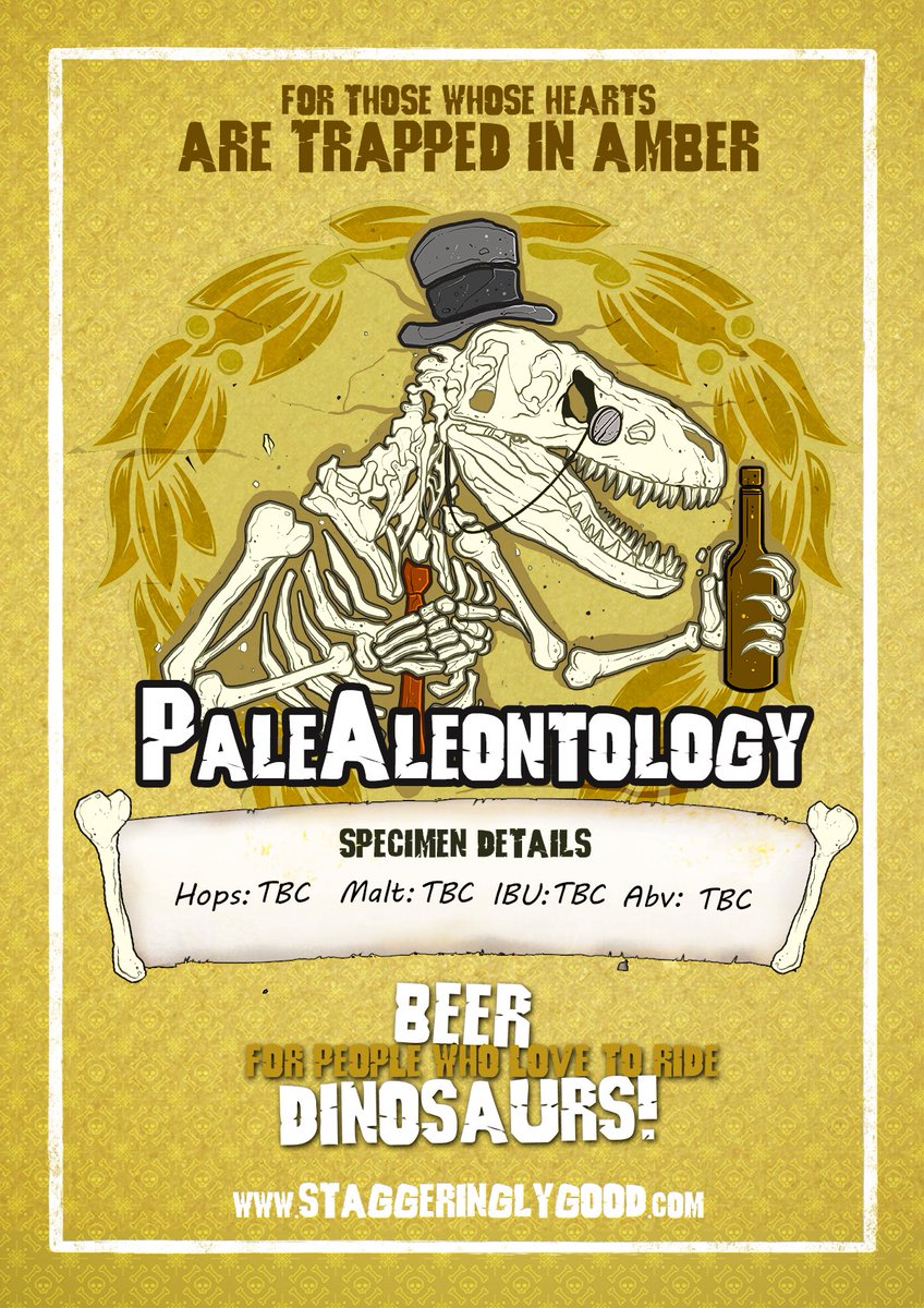 StaggeringBeer's tweet photo. COMING SOON...#PaleAleontology! A series of experimental pale ales. Different styles/hops/malts/abv. ALL PALE! #TrappedInAmber https://t.co/w5KgSdZoOf