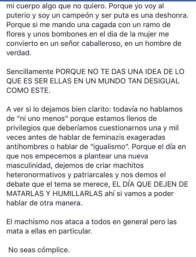 LuciaBachetti's tweet image. Este pibe entendió todo. No hay #NiUnoMenos, no hay uno muerto cada 30 hs en mano de una mujer, ni un sistema creado para su humillación.