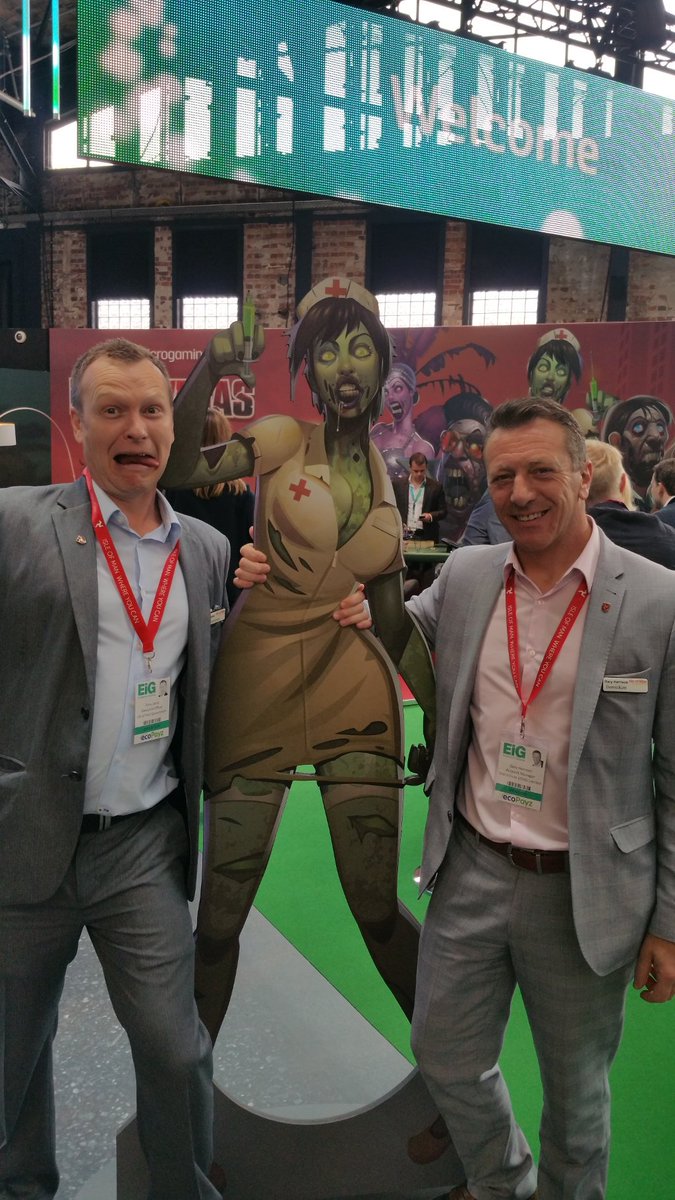 Microgaming's tweet photo. Just what the doctor ordered? Zombie Nurse is proving especially popular with our guests at #EiG16 #EiG2016 #LostVegas https://t.co/c5OmQhfNlk