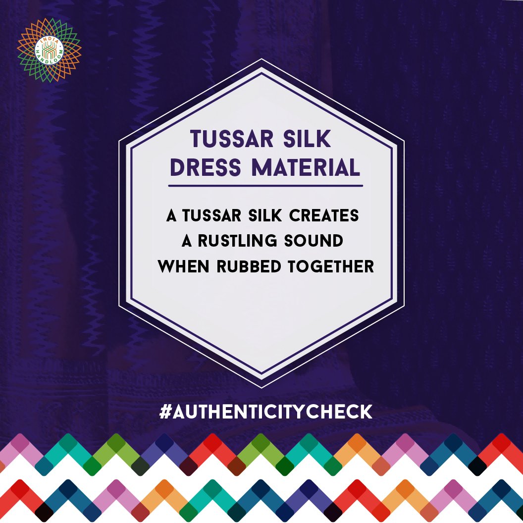 indhandloom's tweet image. The genuinity of #TussarSilk is determined from the yarn&apos;s unevenness which creates a rough, coarse texture. #AuthenticityCheck