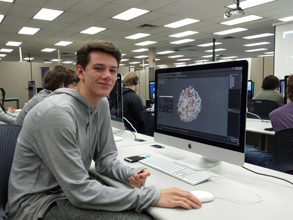Ever play online games &amp; wonder how it's all created? Patrick from <a href="/BV_Barons/">Buckeye Valley</a> is finding out in <a href="/DACCAPPS/">DACC Application Dev</a> #Physics #CollegePrep #CareerReady