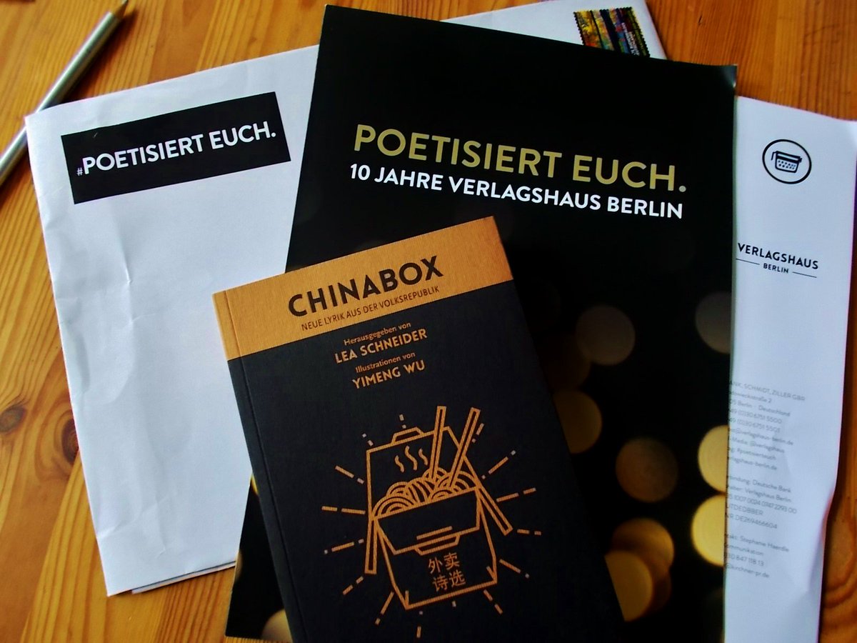 Post vom <a href="/_Verlagshaus/">Verlagshaus Berlin</a> : Neue Lyrik aus China!